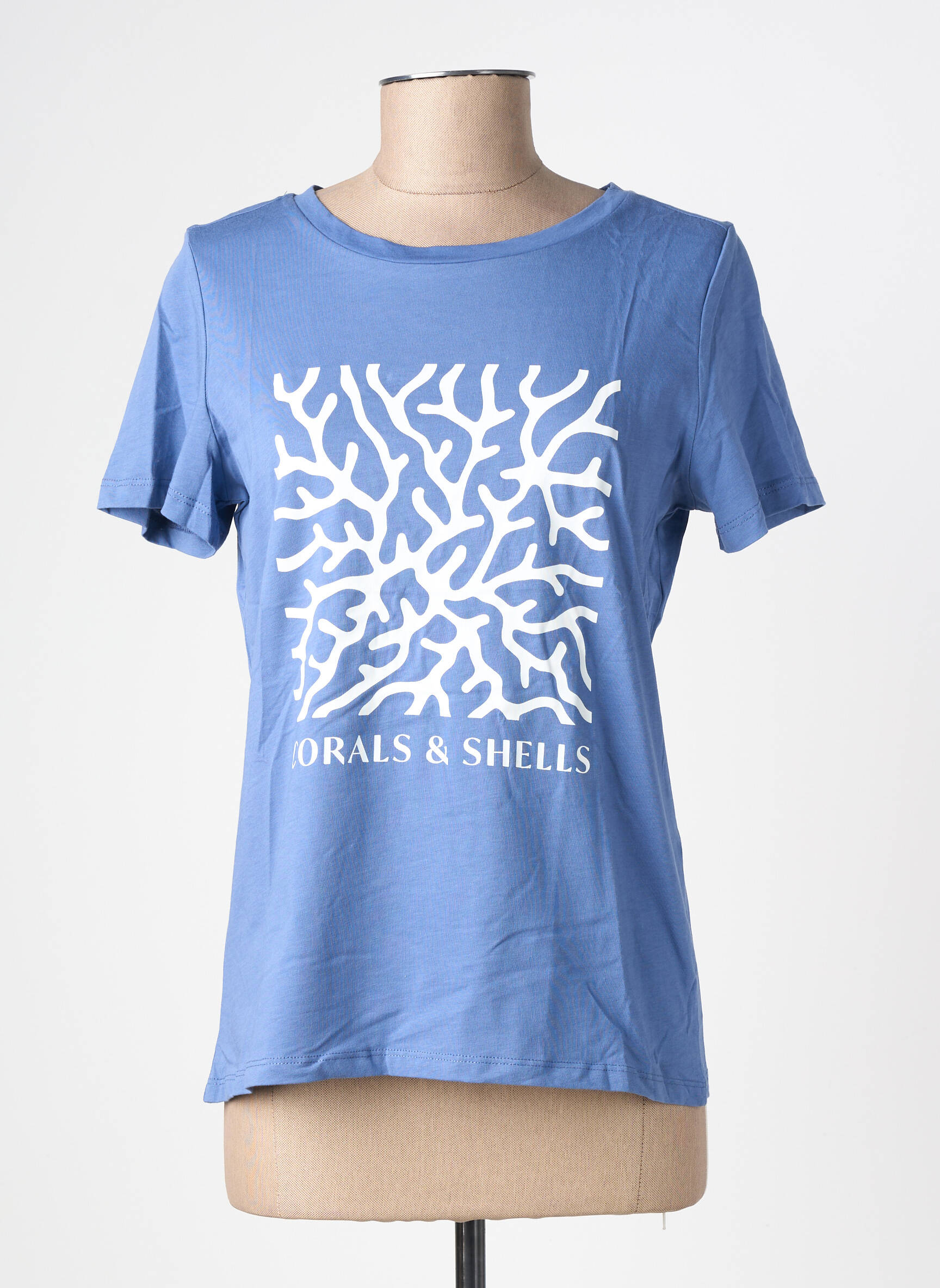 Tricou serigrafie flockată mâneci scurte albastru deschis STREET ONE femeie