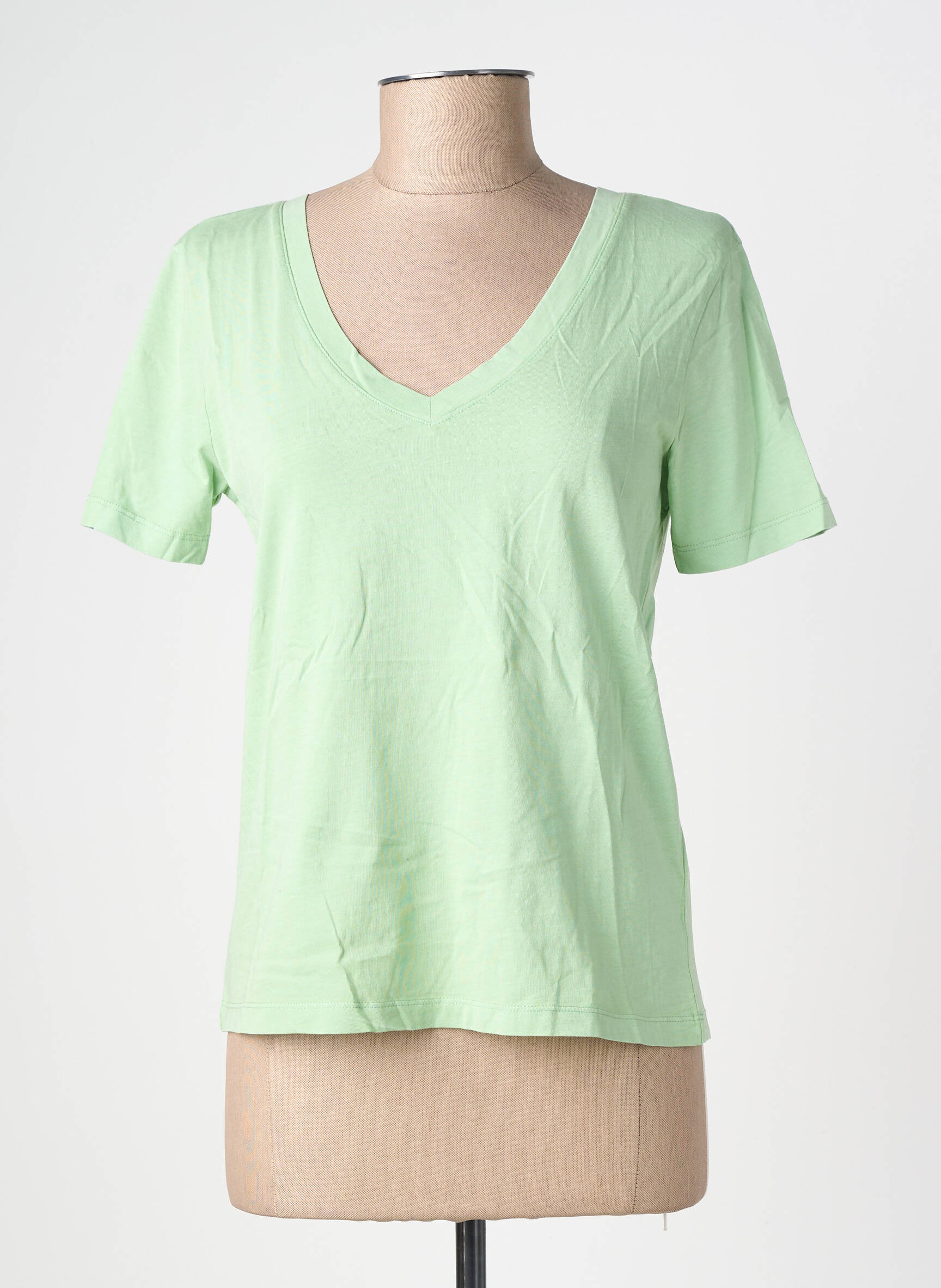 Tricou guler în v mâneci scurte verde JDY femeie