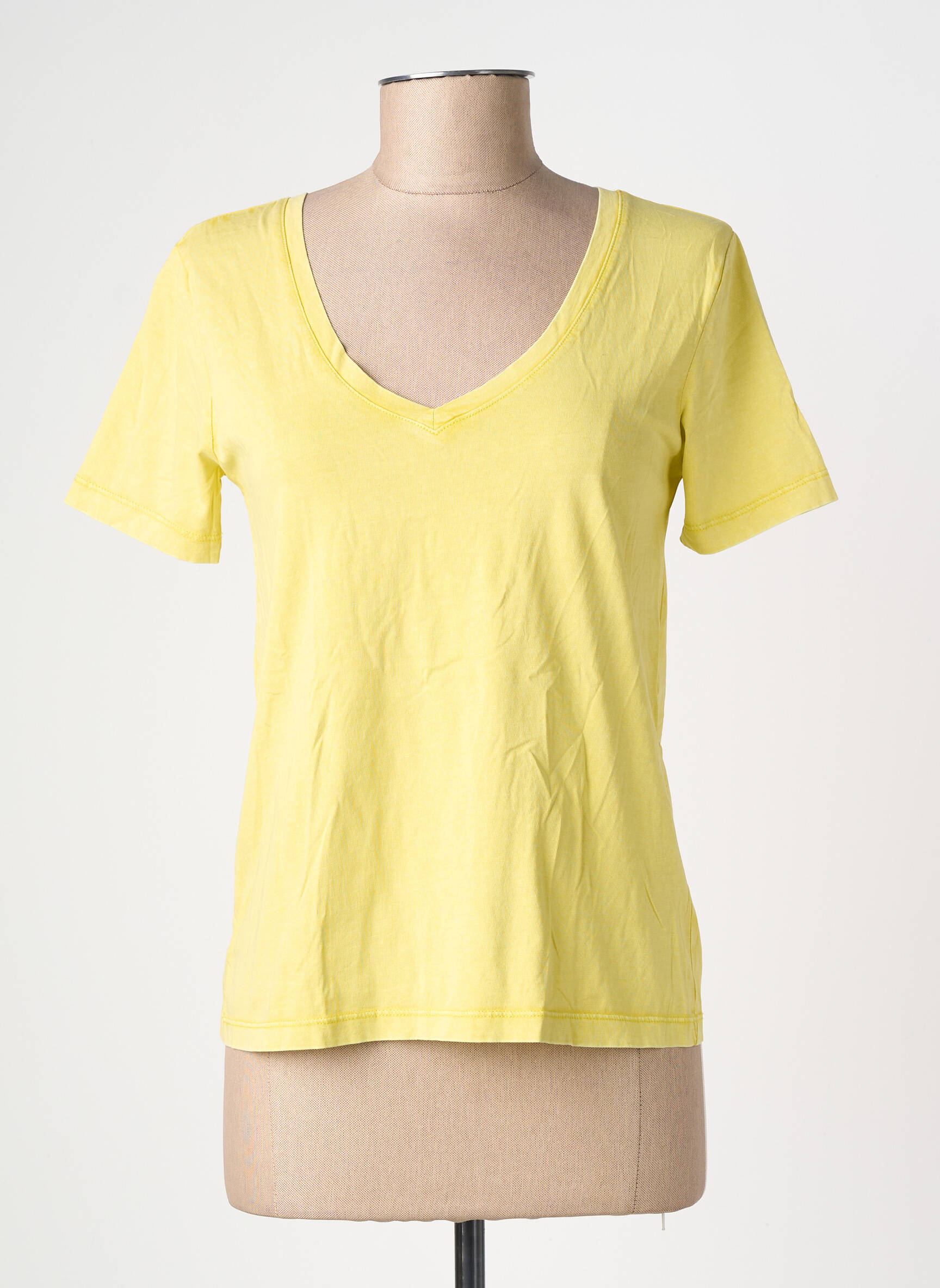 Tricou guler în v mâneci scurte galben JDY femeie