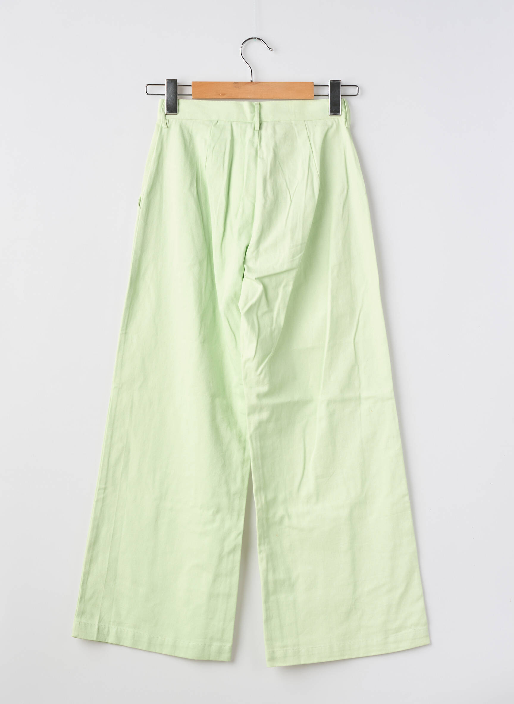 Pantalon larg închidere cu fermoar sub clapetă cu nasturi mărime normală verde COMPAÑIA FANTASTICA femeie