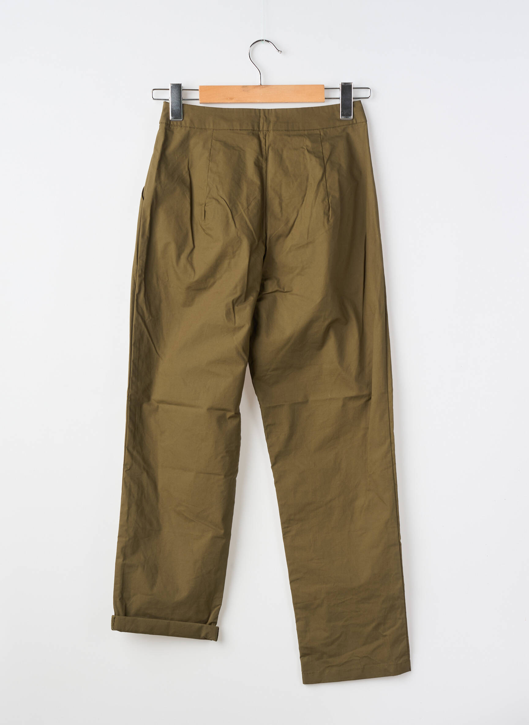 Pantalon chino țesătură poplin mărime normală verde COMPAÑIA FANTASTICA femeie