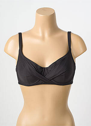 Sutien de costum de baie elasticitate sutien cupe întregi cu decolteu înalt negru ANTIGEL femeie