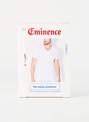Tricou croială cambrată mâneci scurte alb EMINENCE bărbat