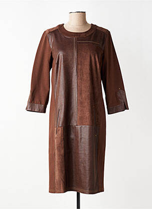 Rochie midi mâneci lungi mâneci lungi maro DIANE LAURY femeie