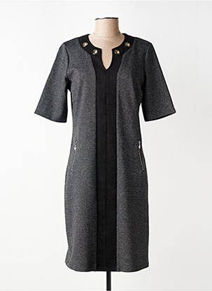 Rochie midi mâneci scurte mâneci scurte gri DIANE LAURY femeie