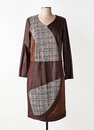 Rochie midi mâneci lungi mâneci lungi maro MERI & ESCA femeie