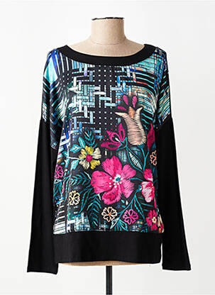 Top croială fluidă mâneci lungi negru CHRISTINE LAURE femeie
