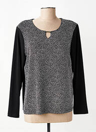 Top elasticitate mâneci lungi negru GENUINE femeie