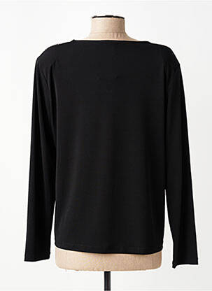 Top elasticitate mâneci lungi negru GENUINE femeie