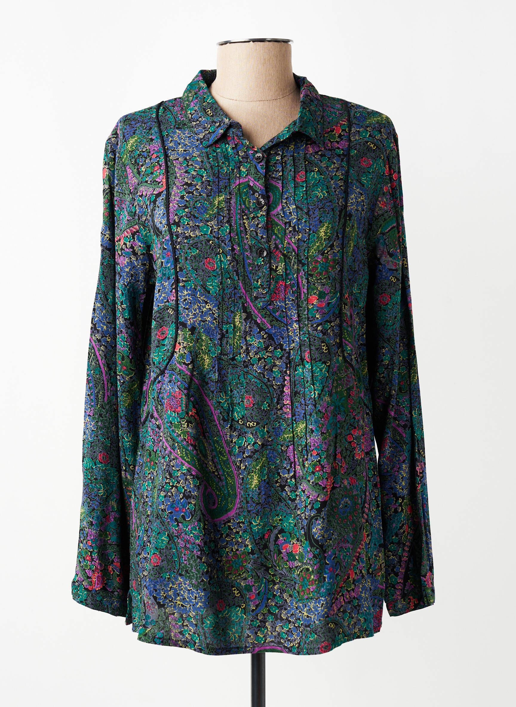 Cămașă imprimeu floral mâneci lungi albastru AGATHE & LOUISE femeie