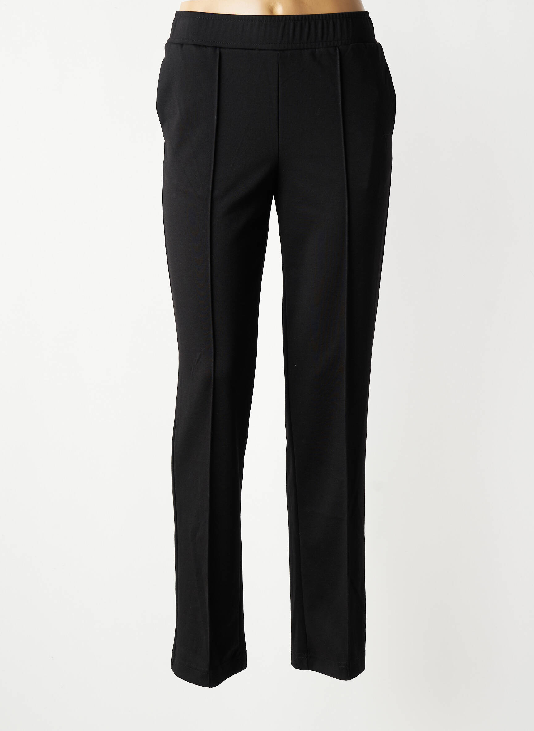 Pantalon drept elasticitate mărime normală negru CREAM femeie