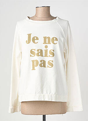 Hanorac serigrafie flockată mâneci lungi alb BANDITAS FROM MARSEILLE femeie