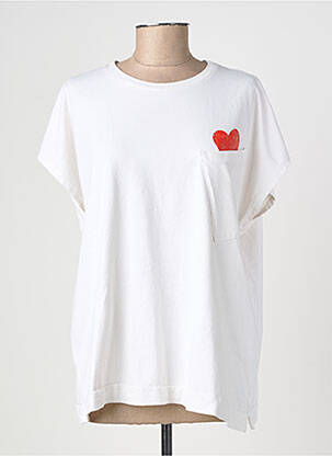 Tricou serigrafie flockată mâneci scurte alb BANDITAS FROM MARSEILLE femeie