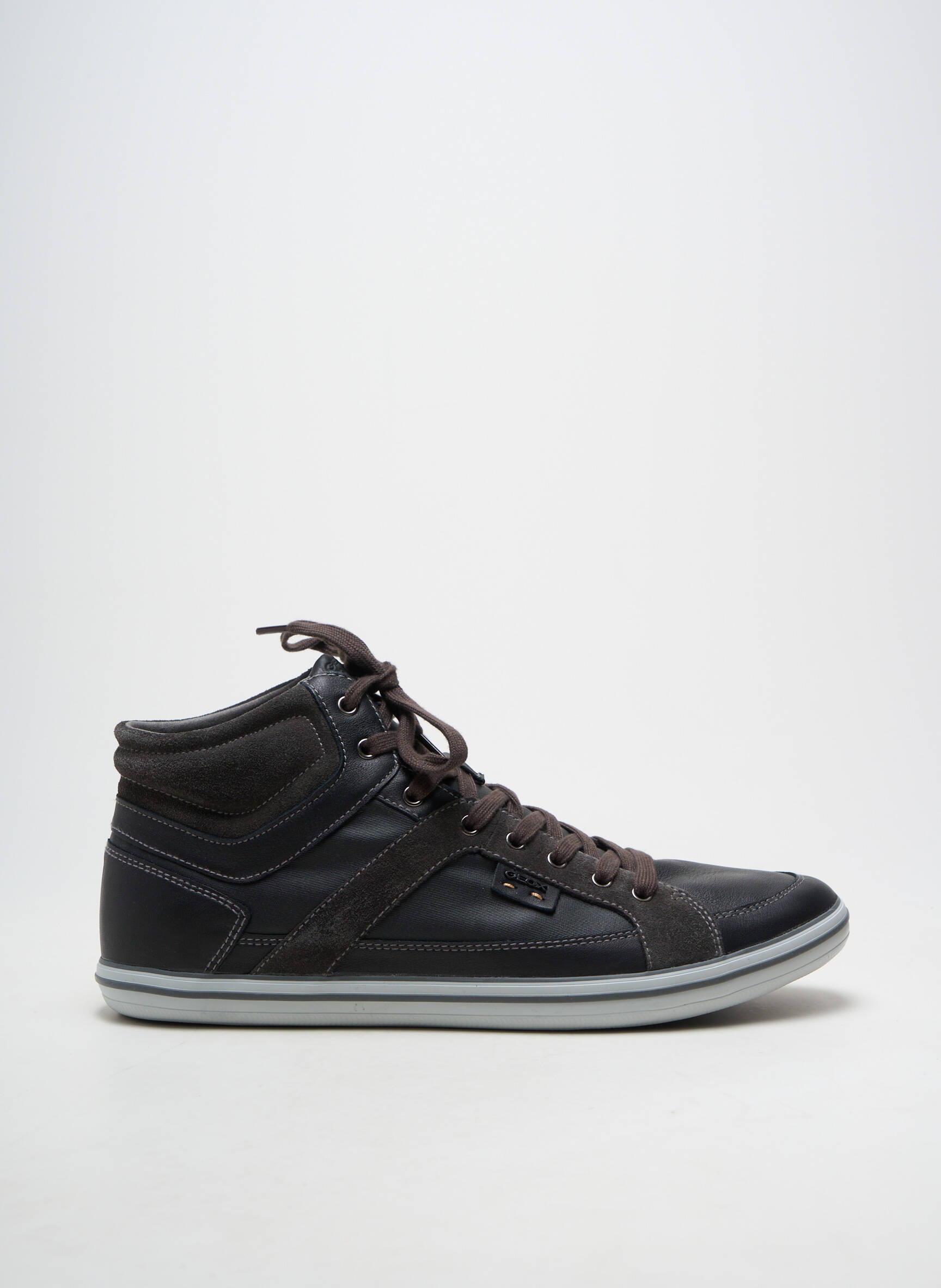 Adidași material neted vârf rotund gri GEOX bărbat