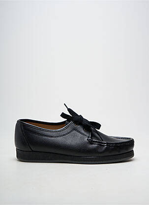 Pantofi de barcă material neted vârf rotund negru LUXAT bărbat