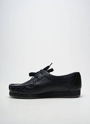 Pantofi de barcă material neted vârf rotund negru LUXAT bărbat