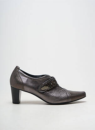 Pantofi cu toc material neted toc de 4 la 6 cm gri ARTIKA SOFT femeie