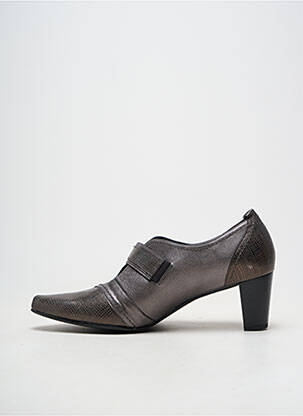 Pantofi cu toc material neted toc de 4 la 6 cm gri ARTIKA SOFT femeie