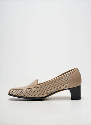 Pantofi cu toc material neted toc de 4 la 6 cm bej MARCO femeie