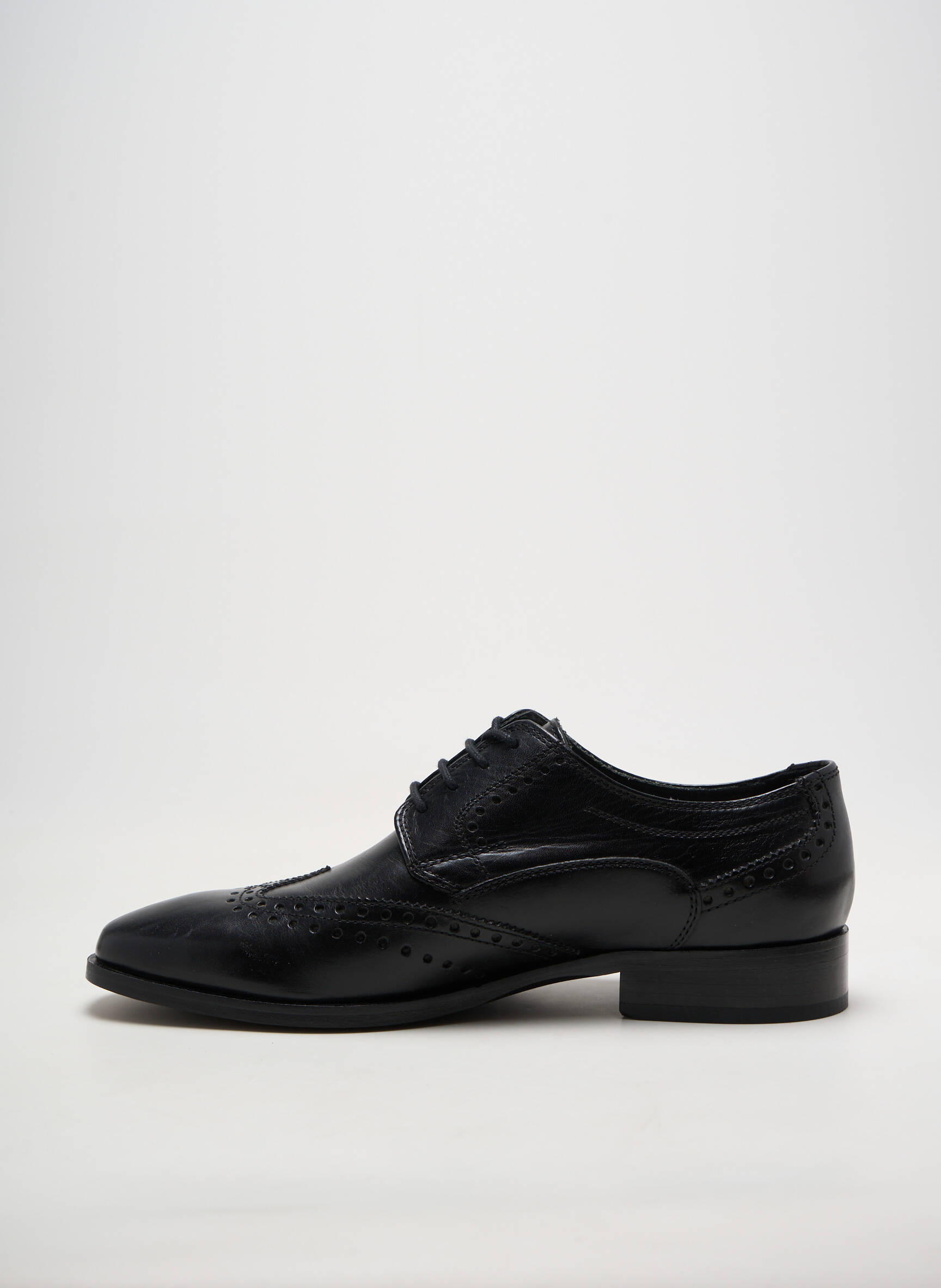 Derby-uri material neted toc plat până la 3 cm negru SIOUX femeie