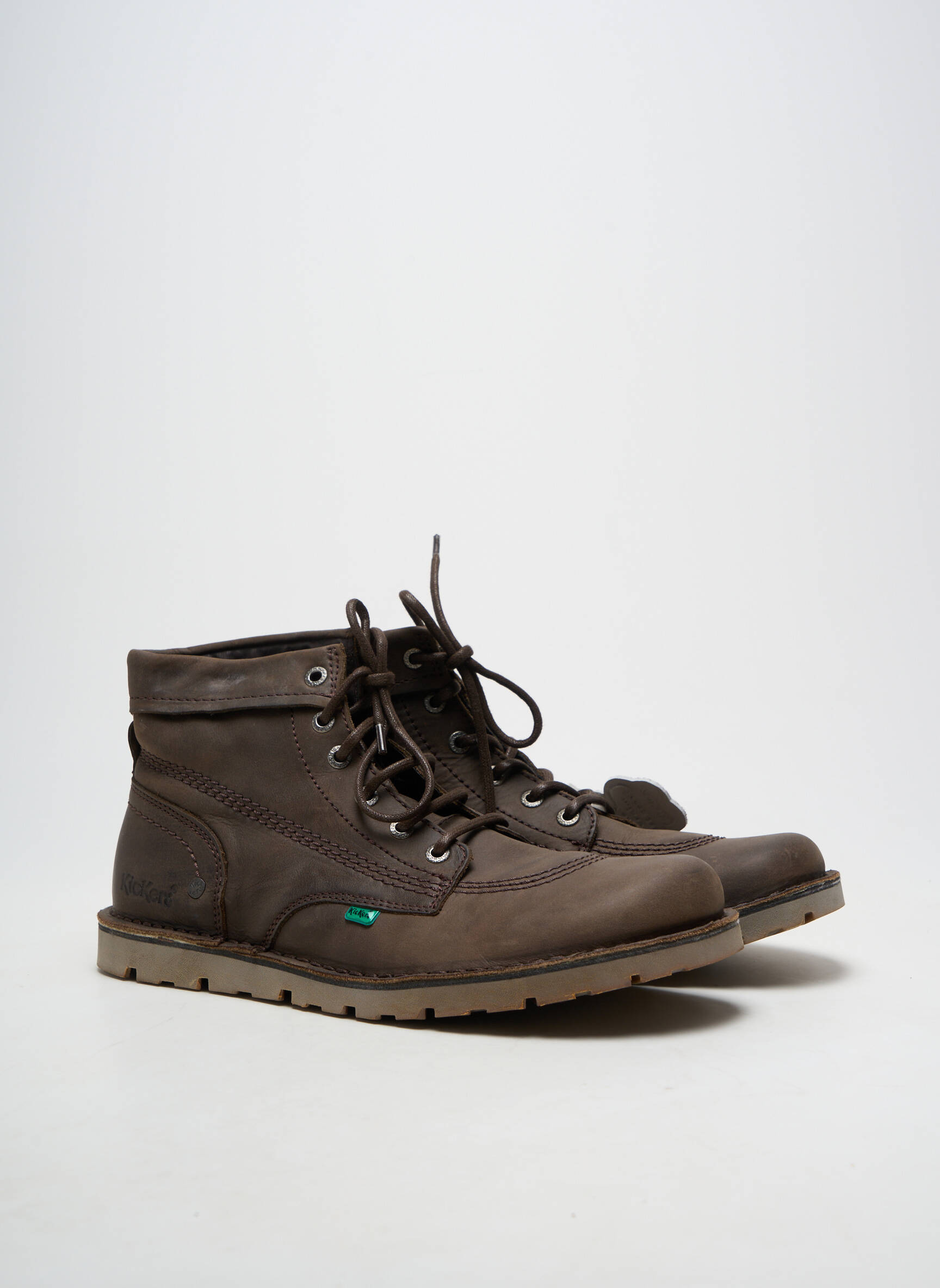 Botine/ghete material neted vârf rotund maro KICKERS bărbat