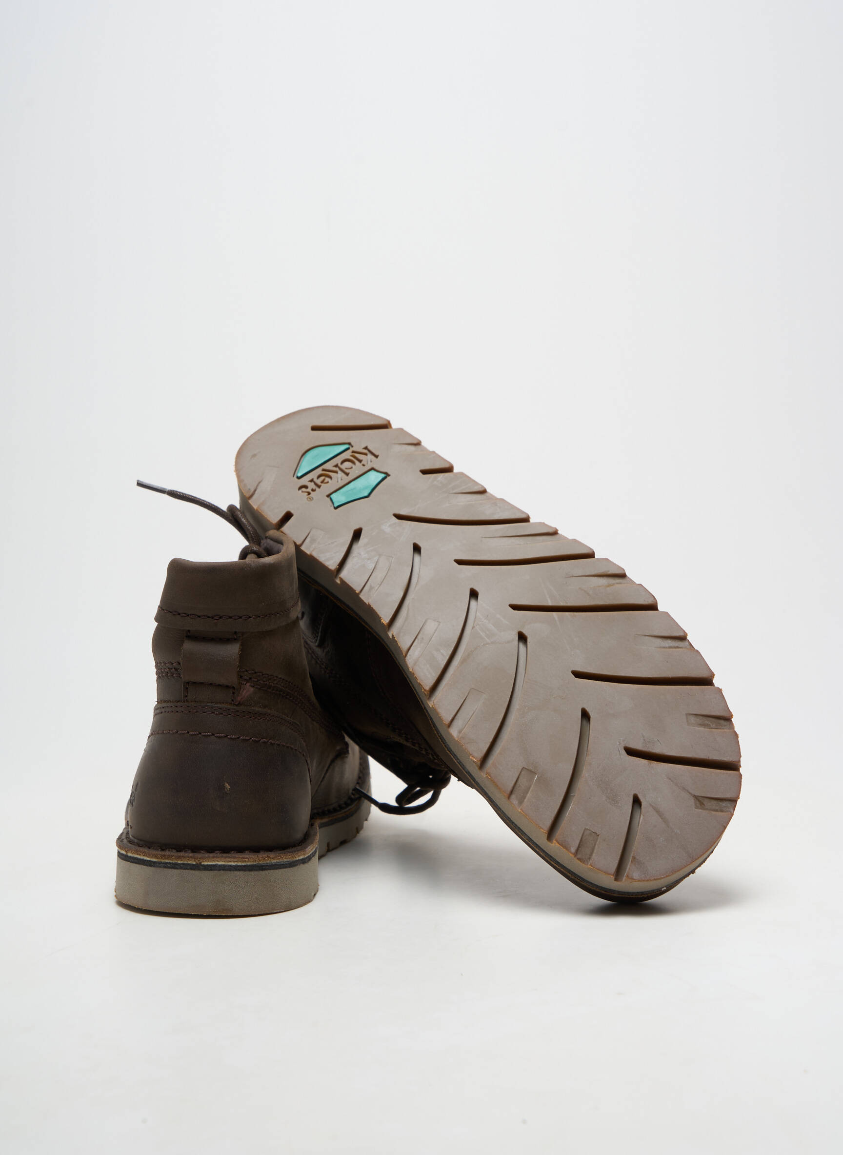 Botine/ghete material neted vârf rotund maro KICKERS bărbat