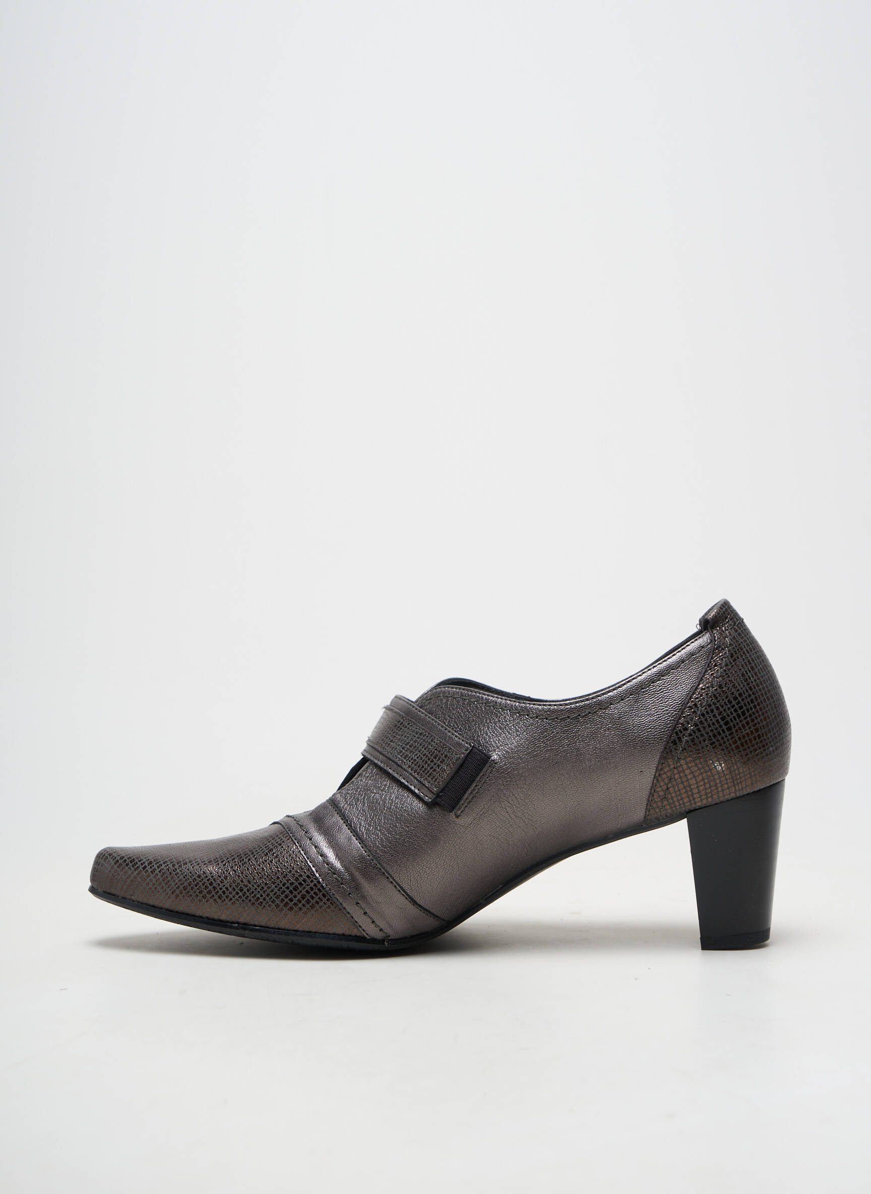 Pantofi cu toc material neted toc de 4 la 6 cm gri ARTIKA SOFT femeie