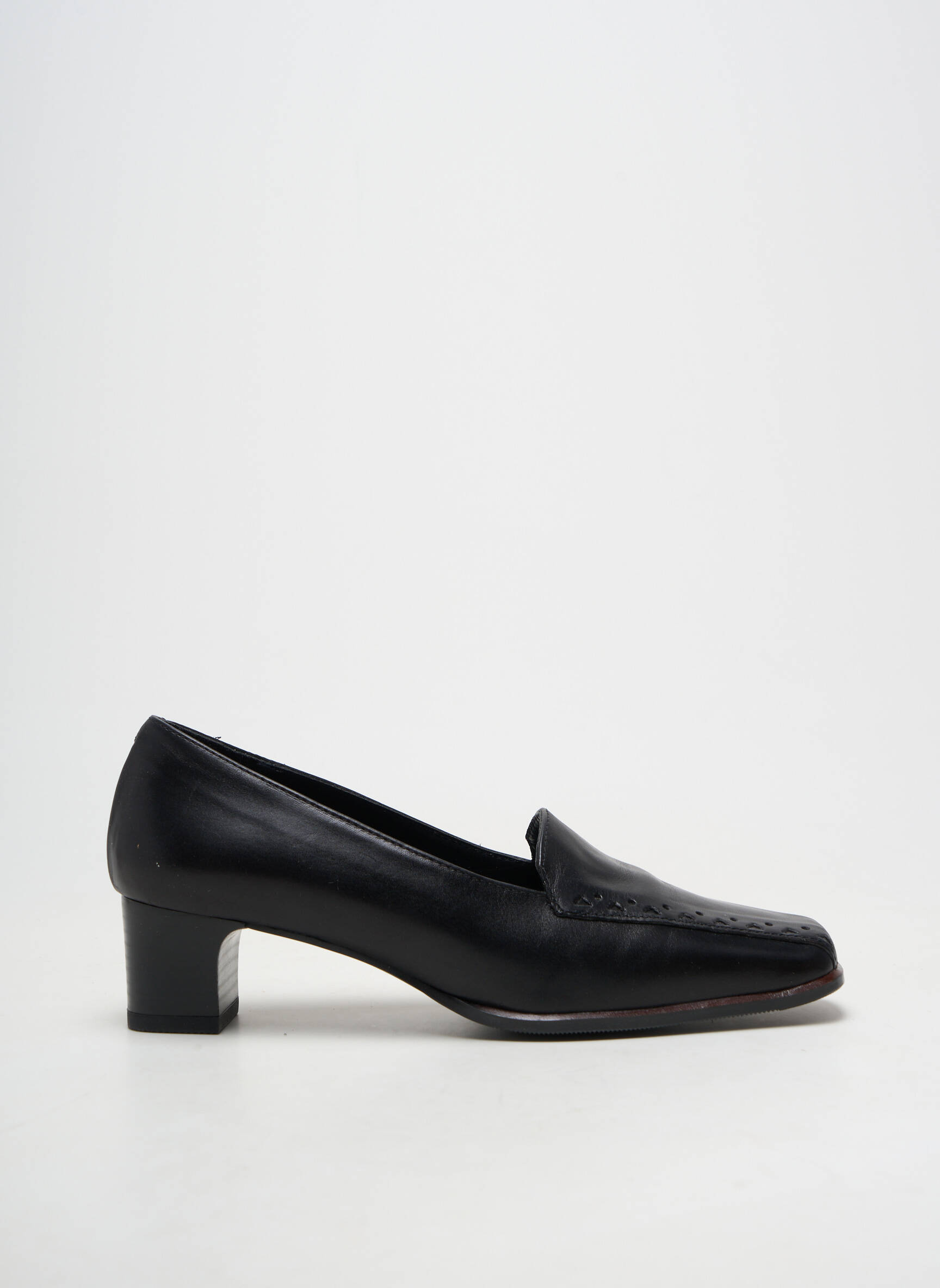 Pantofi cu toc material neted toc de 4 la 6 cm negru MARCO femeie