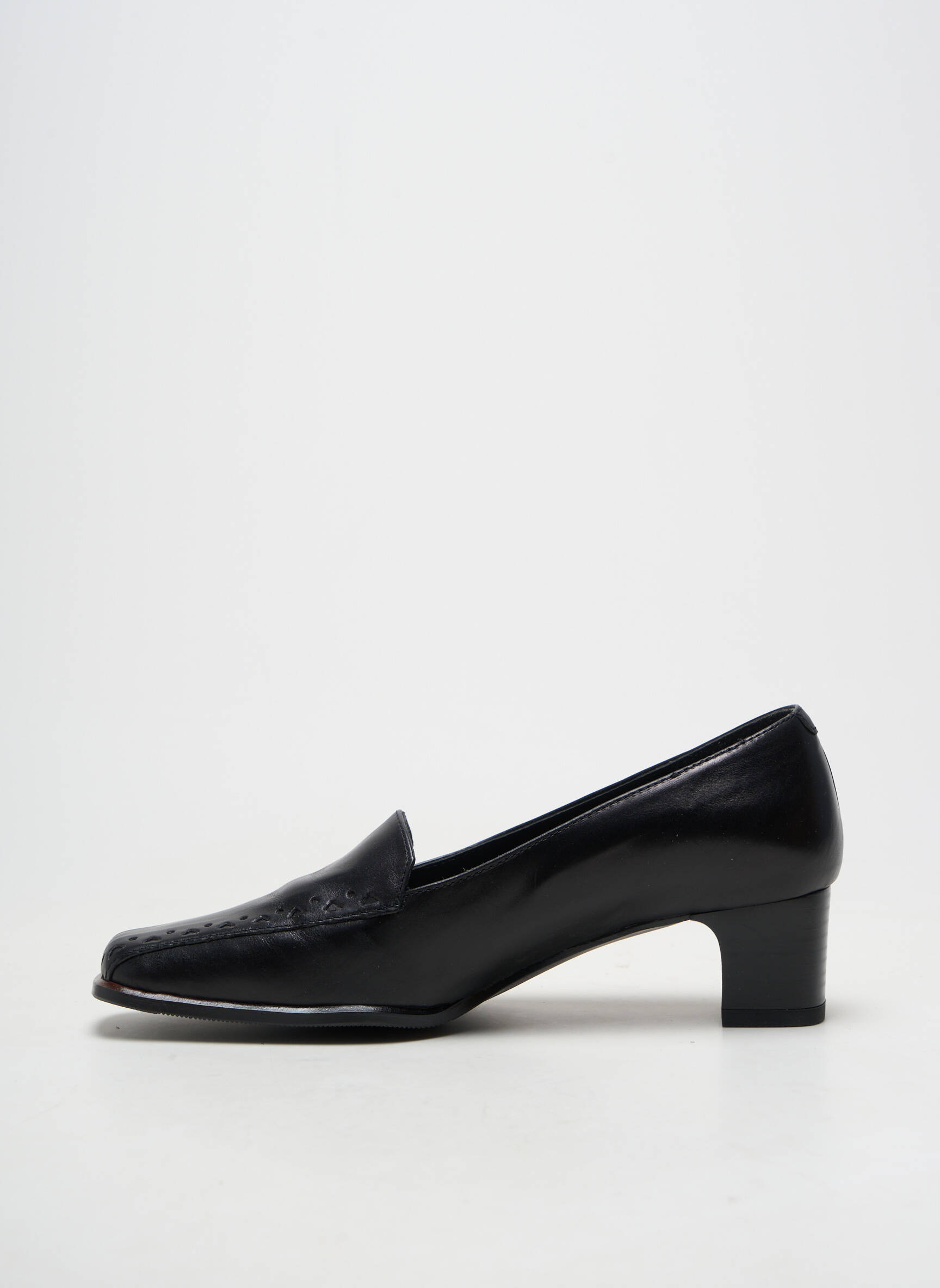 Pantofi cu toc material neted toc de 4 la 6 cm negru MARCO femeie