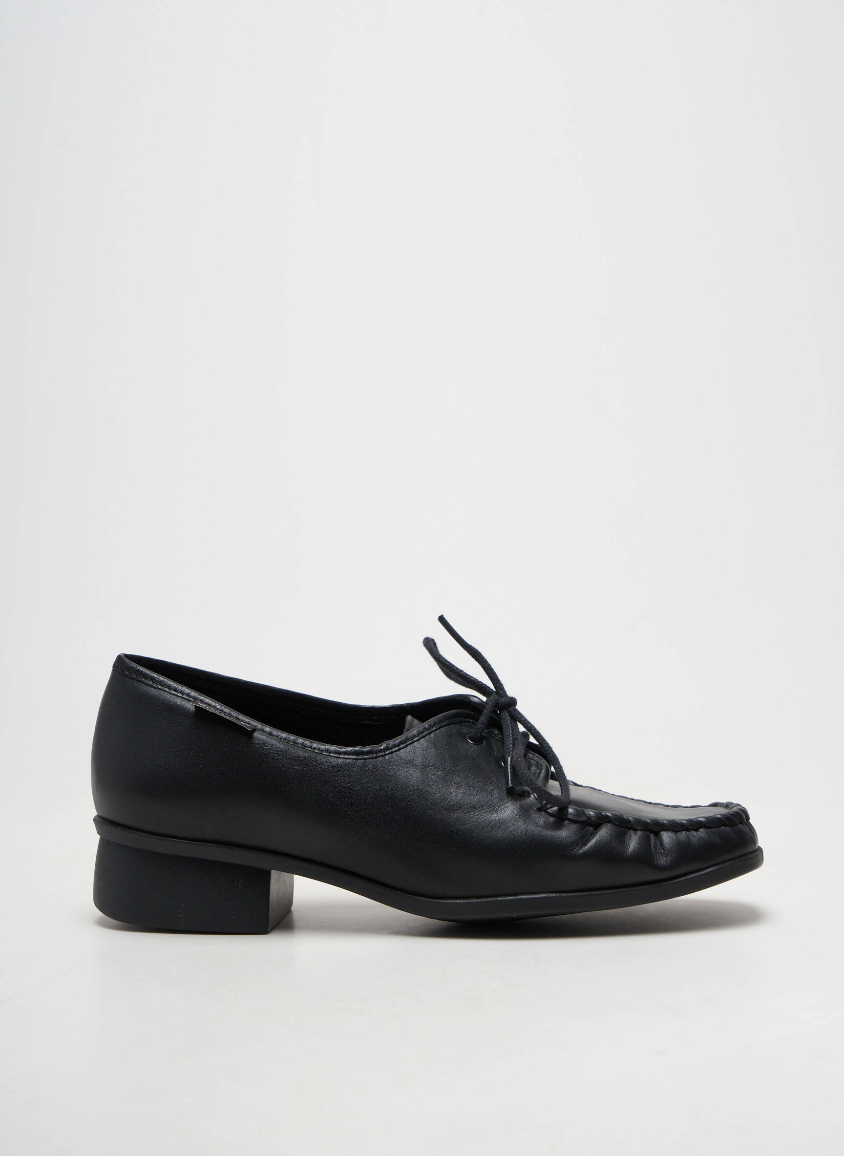 Derby-uri material neted toc plat până la 3 cm negru MARCO femeie