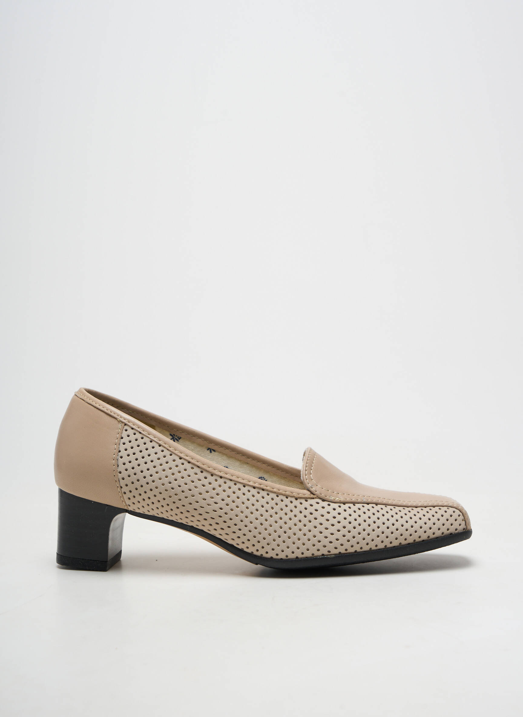 Pantofi cu toc material neted toc de 4 la 6 cm bej MARCO femeie