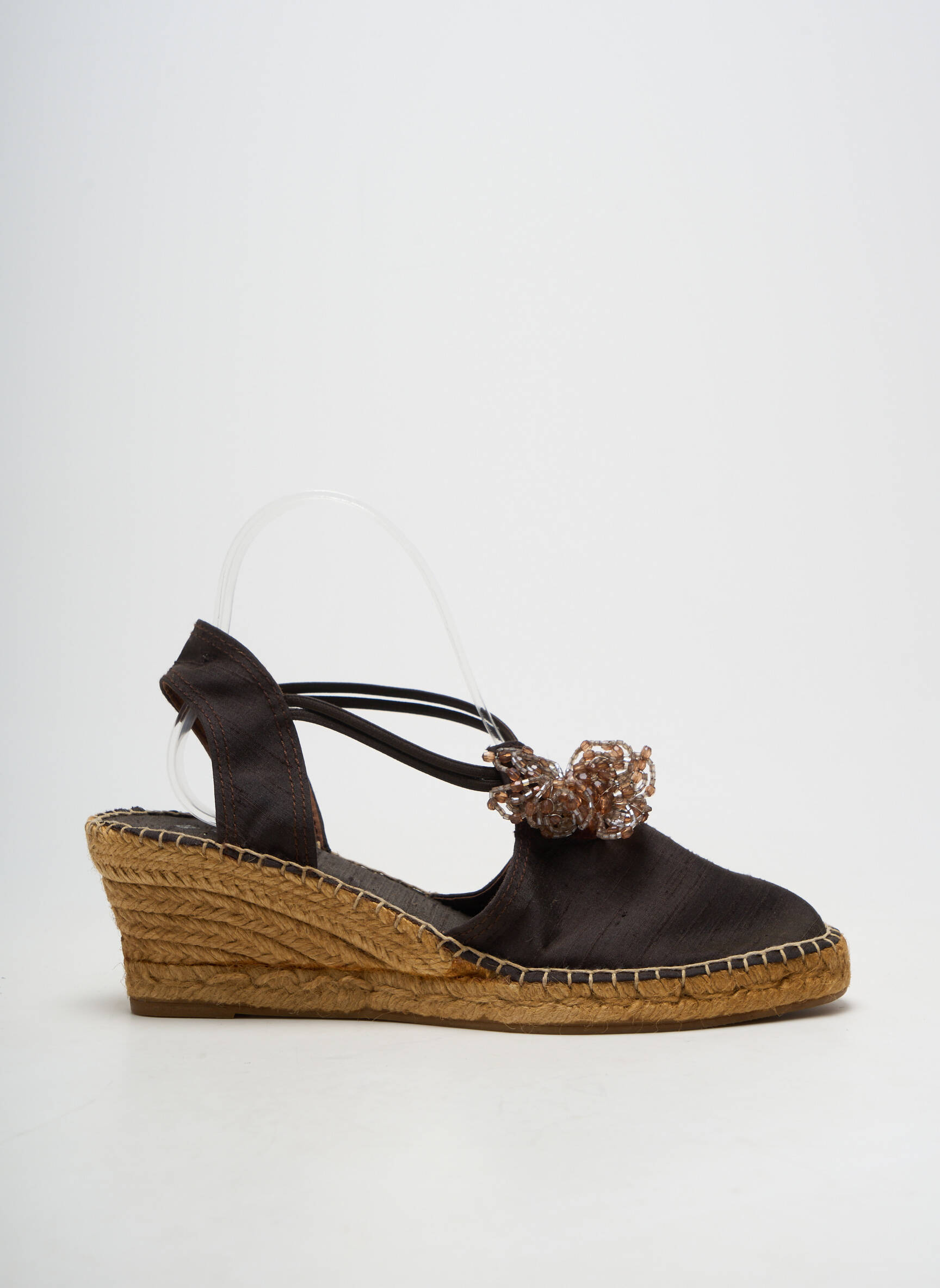 Espadrile vârf rotund toc de 7 la 9 cm maro TONI PONS femeie