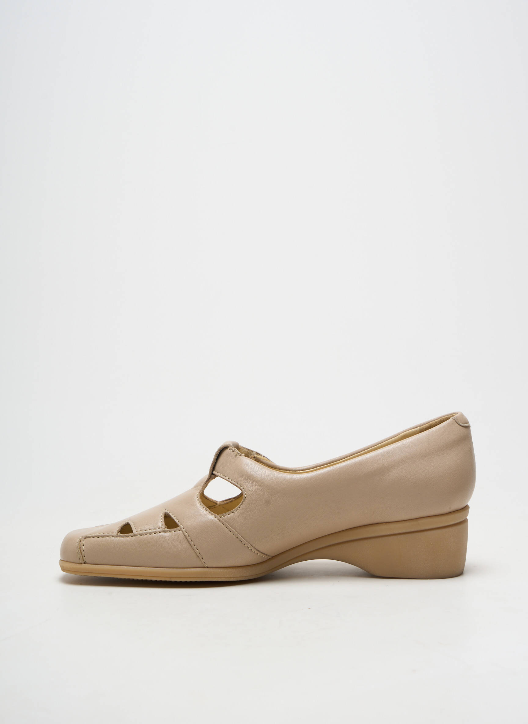 Mocasini material neted toc de 4 la 6 cm bej MARCO femeie