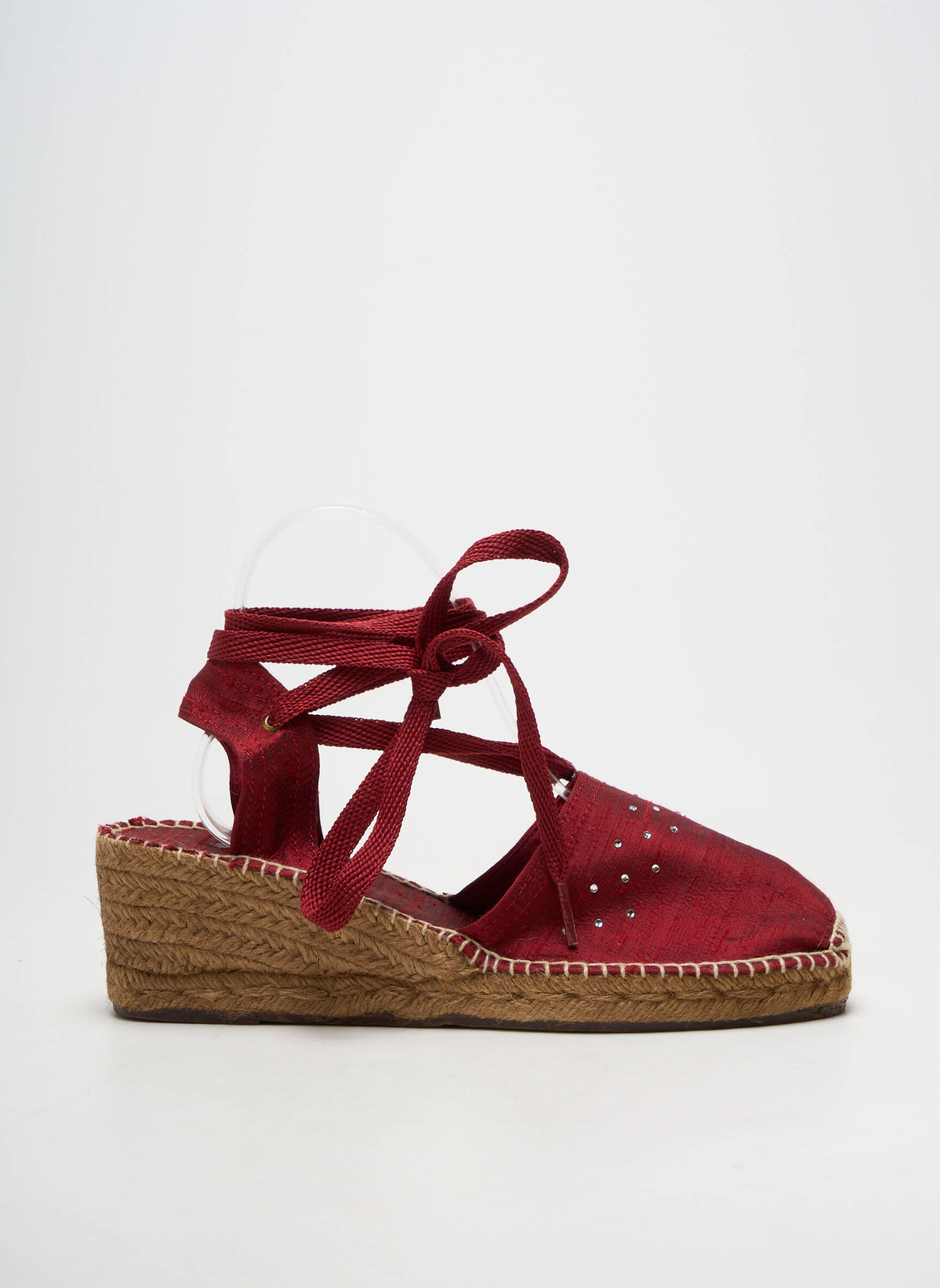 Espadrile închidere cu șireturi toc de 4 la 6 cm roșu TONI PONS femeie
