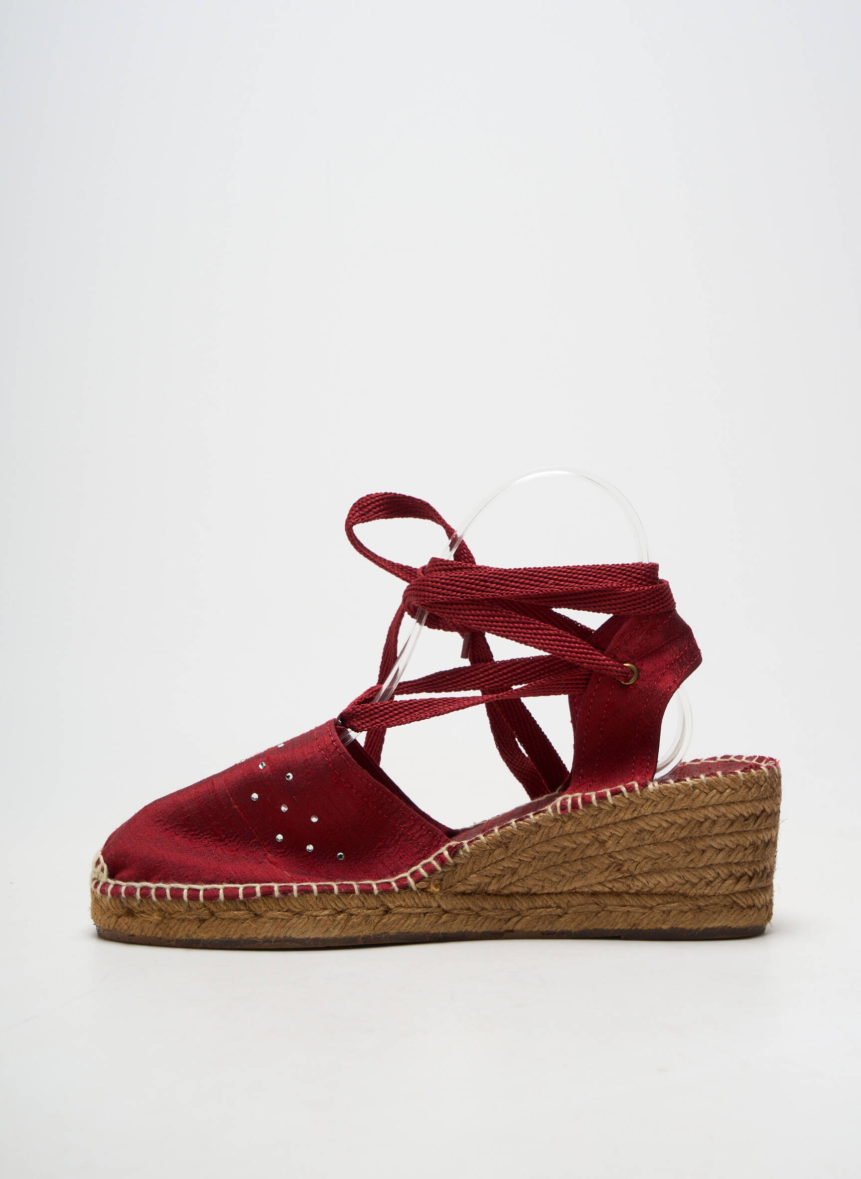 Espadrile închidere cu șireturi toc de 4 la 6 cm roșu TONI PONS femeie