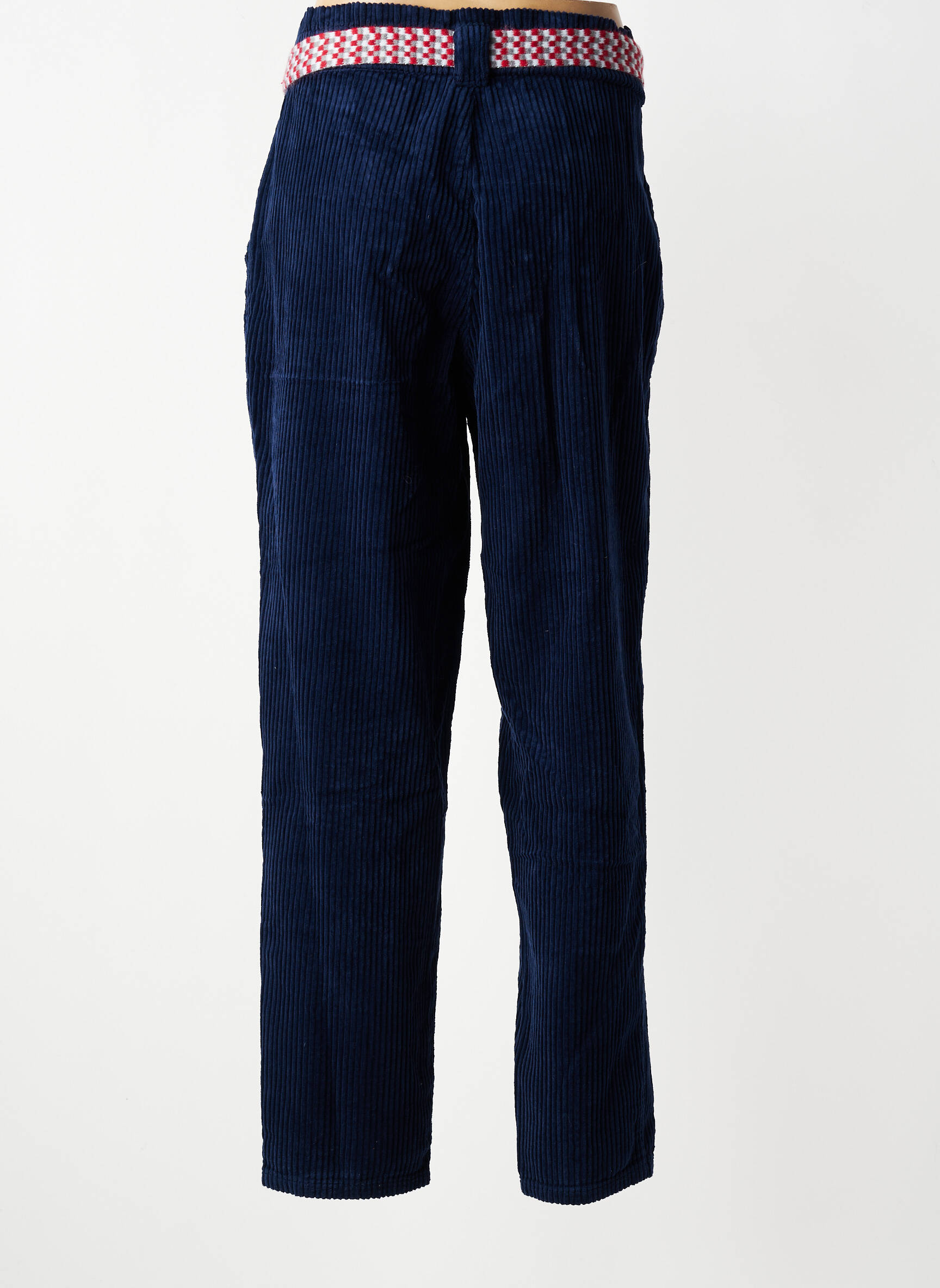 Pantalon drept închidere cu fermoar sub clapetă cu cârlig mărime normală albastru LABDIP femeie