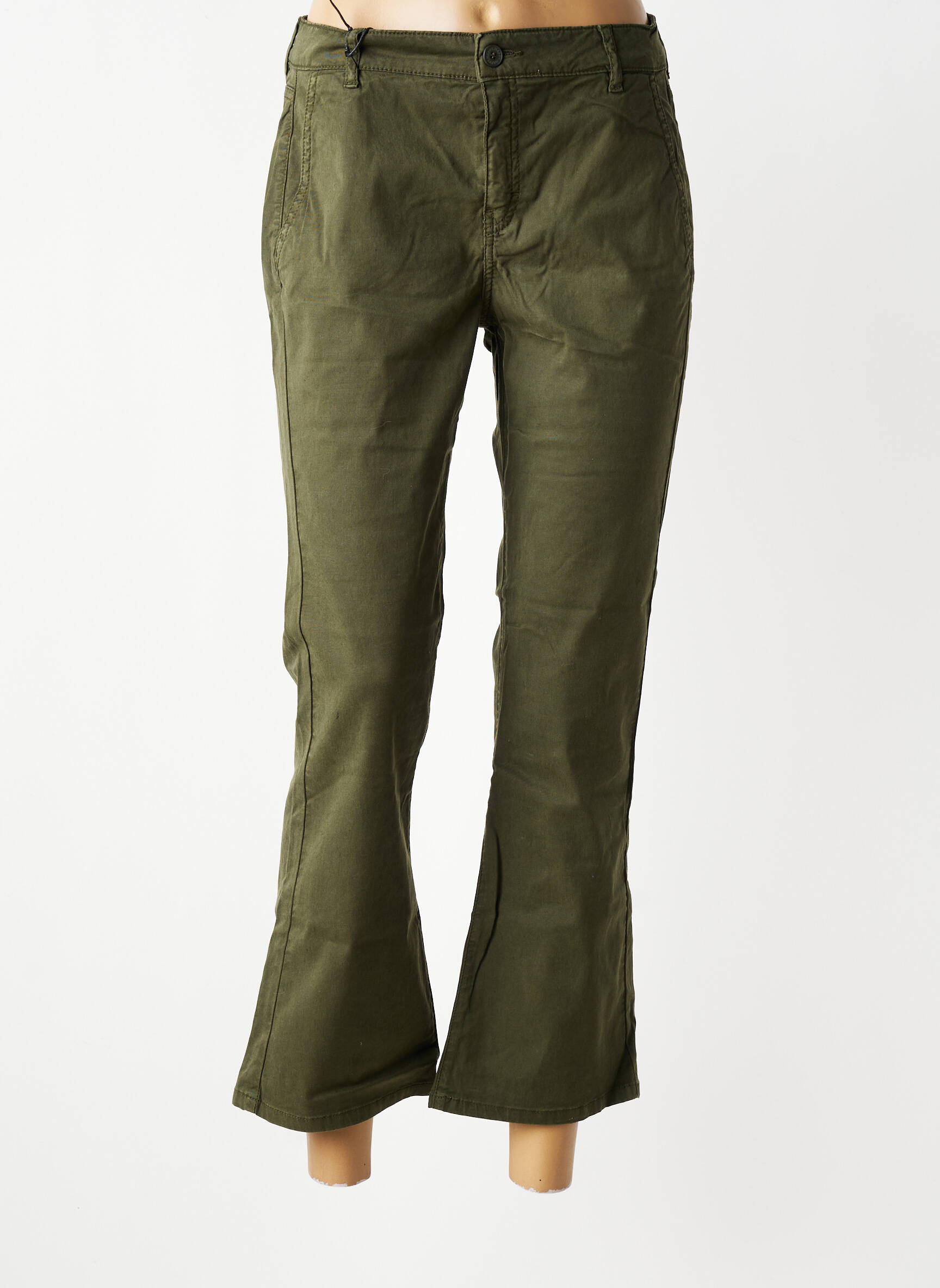 Pantalon 7/8 elasticitate mărime normală verde HAPPY femeie