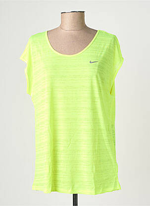 Tricou serigrafie mâneci scurte galben NIKE femeie