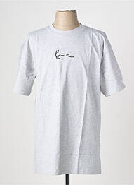 Tricou țesătură melanj mâneci scurte gri KARL KANI bărbat
