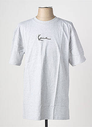 Tricou țesătură melanj mâneci scurte gri KARL KANI bărbat