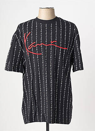 Tricou broderie mâneci scurte negru KARL KANI bărbat