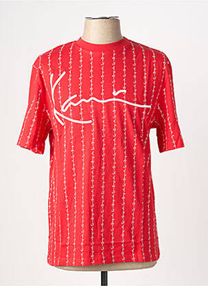 Tricou broderie mâneci scurte roșu KARL KANI bărbat