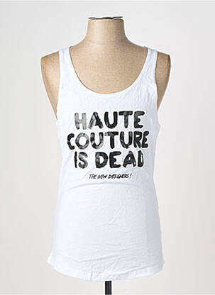 Tricou croială cambrată bretele subțiri alb THE NEW DESIGNERS ! bărbat