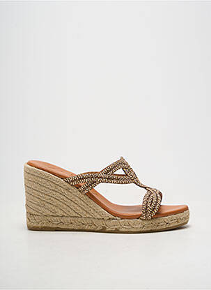 Espadrile vârf deschis toc de 7 la 9 cm maro KANNA femeie