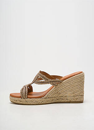 Espadrile vârf deschis toc de 7 la 9 cm maro KANNA femeie