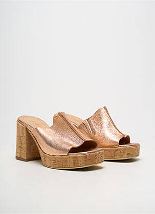 Mulete/saboți material neted toc de 7 la 9 cm roz MINKA DESIGN femeie