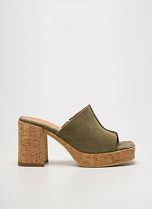 Mulete/saboți vârf deschis toc de 7 la 9 cm verde MINKA DESIGN femeie