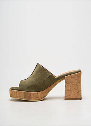 Mulete/saboți vârf deschis toc de 7 la 9 cm verde MINKA DESIGN femeie