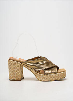Mulete/saboți material neted toc de 7 la 9 cm maro MINKA DESIGN femeie