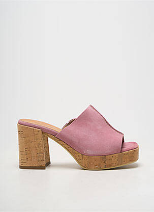 Mulete/saboți vârf deschis toc de 7 la 9 cm roz MINKA DESIGN femeie